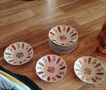 enginar harda satilir: Boşqablar, 8 ədədli dəst, rəng - Qırmızı, Keramika — 1