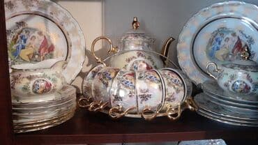 Çay dəsti, rəng - Ağ, Farfor, 6 nəfərlik