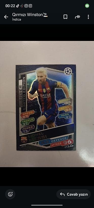 Topps Match Attax kolleksiya kartı – “Silver Limited Edition” Lionel lalafo.az -da Topps Match Attax kolleksiya kartı – “Silver Limited Edition” Lionel
