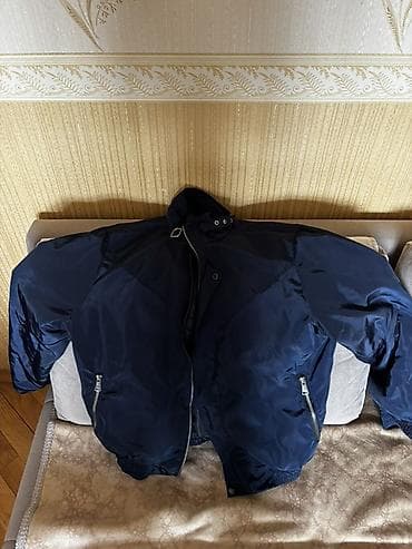 Kişi bomber gödəkçə – tünd göy rəng - Model: qısa kəsimli bomber -