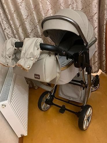 Uşaq arabası – Kidilo markası, bej rəng. - Komplekt: yağış üçün