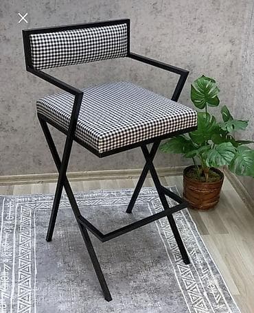 bağ ucun masa: Dördbucaq masa, Açılmayan, Stullar ilə, Metal — 2