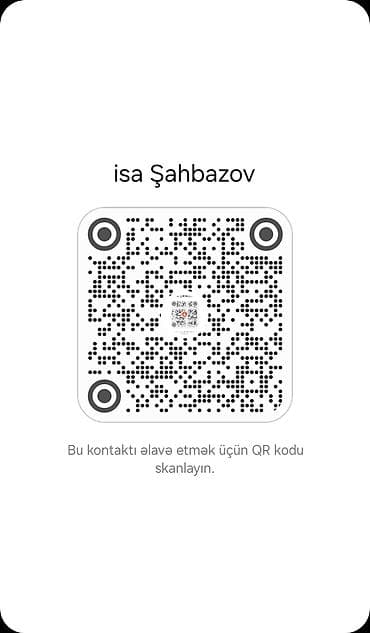 Работа: Xidmət: Rəqəmsal vizit kartı (QR kod kontaktı) Təsvir: - Ad: isa — 4