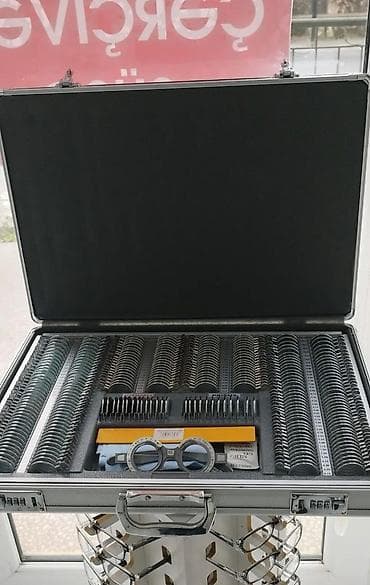 Optik refraksiya dəsti – sınaq linzaları və sınaq eynəyi ilə tam