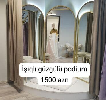 Məhsul: İşıqlı güzgülü podium - Salon və butiklər üçün nəzərdə