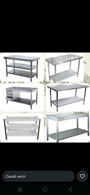 Paslanmayan poladdan peşəkar mətbəx avadanlıqları - İş masaları