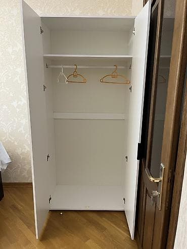 paltar rəfi: Yeni, 2 qapılı, Ağ, Açılan, Düz dolab — 2