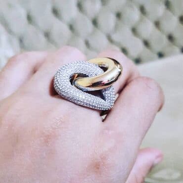 tək qaş: Toy, Üzük, Swarovski, Sarı qızıl, 585 Əyar — 2