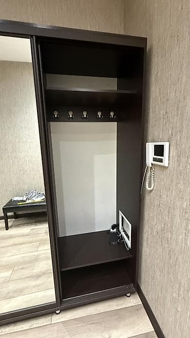 canavar dərisi: 3 qapılı, Güzgülü, Qara, Digər material, Kupe, Düz dolab — 5