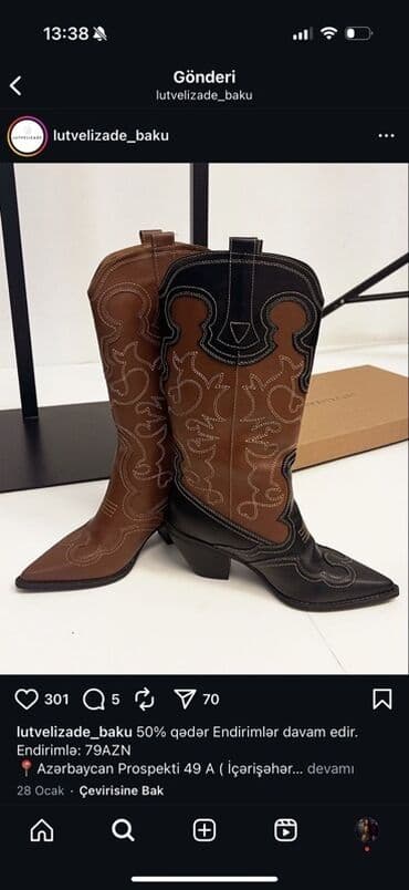 sapaskiler: Çəkmə, Ölçü: 40, Yeni — 1