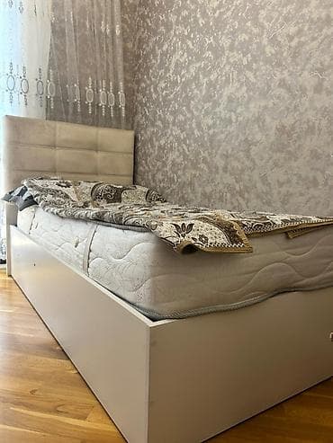 Б/у, Односпальная кровать, С подъемным механизмом, С матрасом, Без выдвижных ящиков, Азербайджан — 1