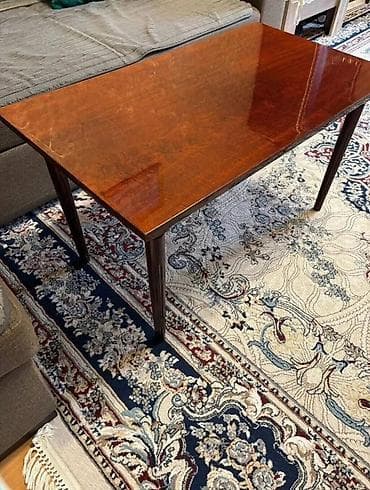 nerj stol: Taxta çay masası - Material: tam ağac üst tabla, laklı parlaq örtük - — 2