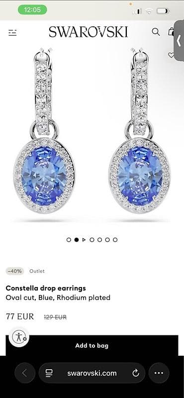 Аксессуары: Swarovski “Constella” asqılı sırğalar - Rəng: mavi - Kəsim: oval cut — 6