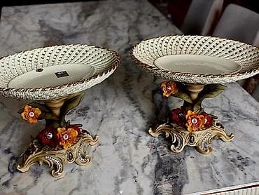 demir dekor: Original Italiya farforu.her biri 900m.alinib.kocle bagli — 1