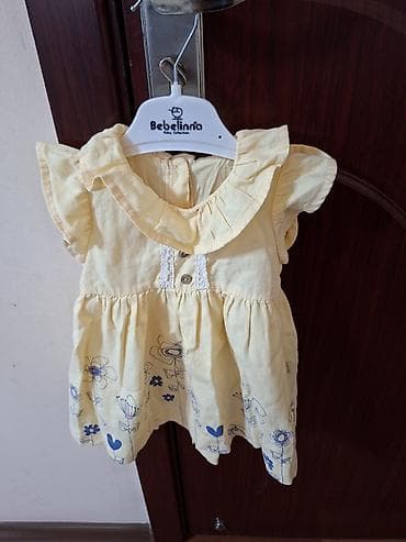 Bebelinno Baby Collection qız uşaq üçün yay donu - Rəng: açıq sarı -