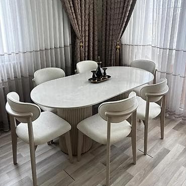 bar oturacaq: Mətbəx üçün, Açılmayan, Oval masa, 4 stul — 10