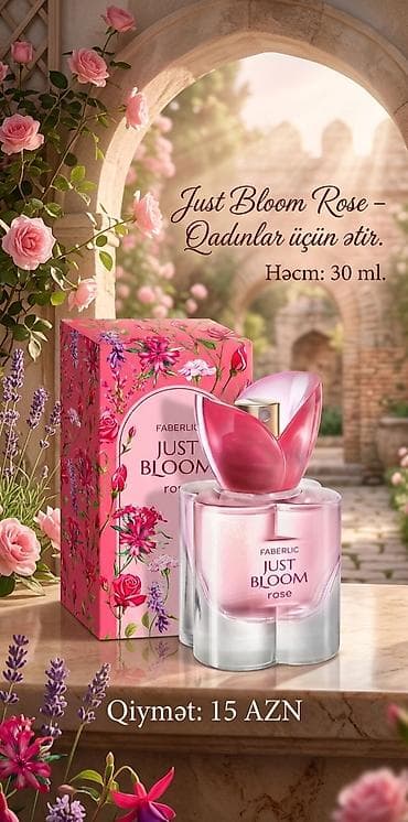 el fecr saat: Faberlic Just Bloom Rose – qadınlar üçün ətir - Həcm: 30 ml - Qiymət — 1