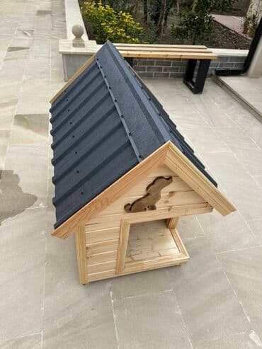 it üçün zəncir: Taxta it evi 1x60 - Material: təbii ağacdan yığılmış, hamar işlənmiş — 5