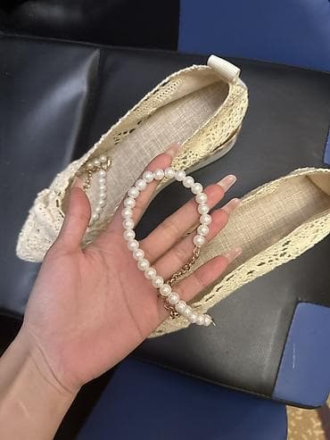 aksesuar instagram: Məhsul: Qadın üçün krujeva baletka/espadril tipli ayaqqabı - Rəng — 4
