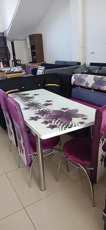 Mətbəx üçün, Açılmayan, Dördbucaq masa, 6 stul