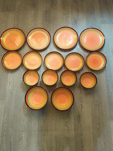 yemek servizi: Nahar dəsti, rəng - Narıncı, Keramika — 2