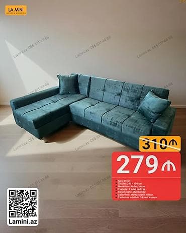 divan 150: Künc divan, Açılan, Bazalı, Parça, Şəhərdaxili pulsuz çatdırılma — 1