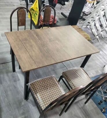 bağça üçün: Mətbəx üçün, Yeni, Açılmayan, Dördbucaq masa, 4 stul — 6