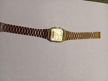 elektron saat qiymetleri: İşlənmiş, Qol saatı, Casio, rəng - Qızılı — 5