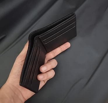 kişi ucun əl cantaları: Pulqabı, Təbii dəri, Yeni — 6