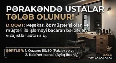 evd is elanlari: Bərbər tələb olunur, Faiz — 1