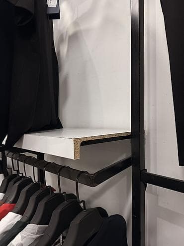 Полочные витрины: Mağaza üçün divar tipli geyim rəfi sistemi - Material: toz boya — 3