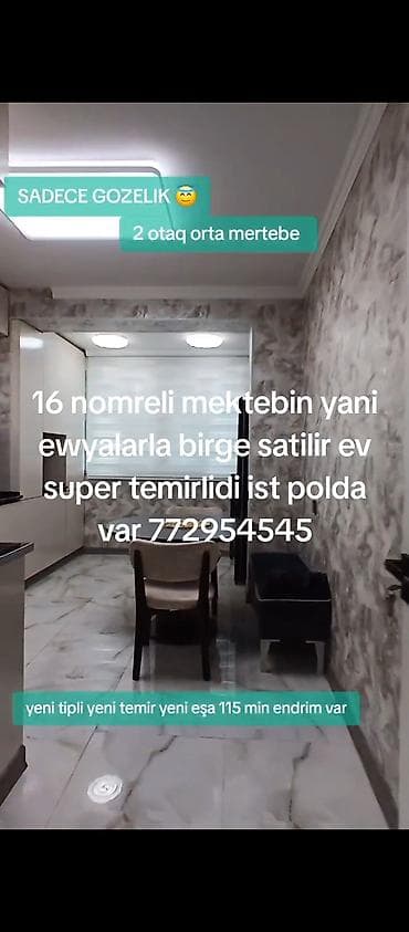 mingəcevirdə ev elanları: Mingəçevir, 2 otaqlı, Köhnə tikili, 40 kv. m — 7