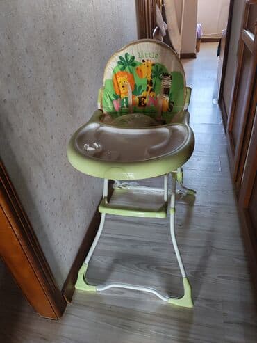 qidalandırmaq üçün uşaq stul yelləncək: Uşaq yemək stulu - Rəng: açıq yaşıl/çəhrayı tonlarla, “Little — 3