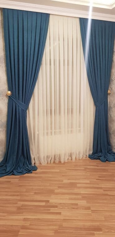 ev üçün pərdələr: Türkiyə istehsalı pərdələri - 1 metrəsi 15 - 20 - 25 manat, Modern — 6