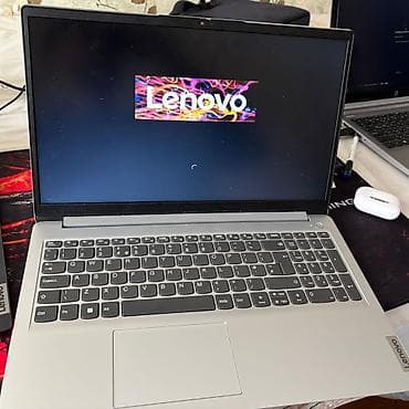 mini notebook computer: Lenovo noutbuk – zərif gümüşü korpus, 15.6" ekran Texniki — 5
