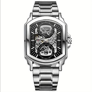 saatlar type 1: Kişi qol saatı – skelet (açıq mexanizm) dizaynlı, paslanmayan poladdan — 3