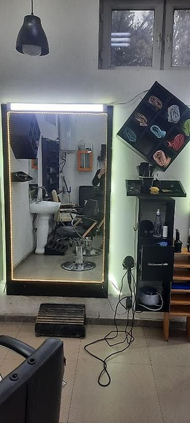 fen turbo: Bərbərxana üçün avadanlıq dəsti - LED işıqlı böyük güzgü paneli — 3