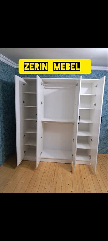 ışkaf: Açılan, 4 qapılı Düz dolab, Qarderob, paltar dolabı — 3