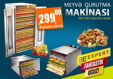 Su, sok, ayran aparatları: Expert firmasinin Meyve Qurutma Makinalari. Paslanmaz demirden — 1