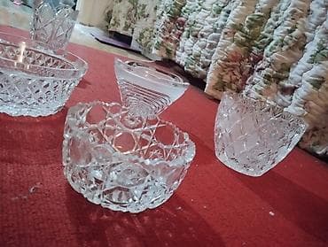 Kütləvi şüşə/kristal qablar dəsti - Material: qalın şüşə/kristal - — 7