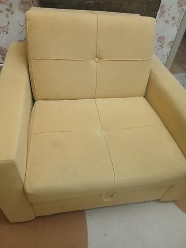 Bazalı açılan yataq Sarı rəngli birmərtəbəli açılan kreslo-divan - — 2