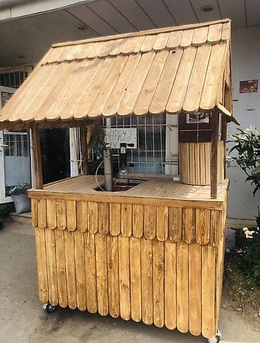 daş kubik olcusu: Taxta köşk/stand - Material: keyfiyyətli ağacdan yığılmış, verniklə — 1