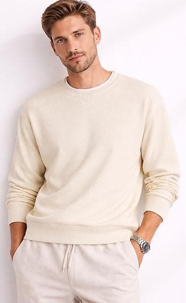 off white duks: Kişi üçün sadə və rahat svitşört.2-3dəfə geyinilib. - Rəng: açıq krem — 1