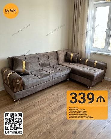 par: Künc divan, Açılan, Bazalı, Vеlur parça, Şəhərdaxili pulsuz çatdırılma — 1