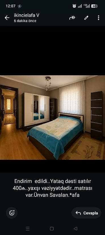 Endirim edildi. Yataq dəsti satılır 400₼. yaxşı