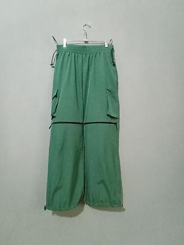 cins paltar: Yük cibləri olan geniş kəsimli cins şalvar - Material: klassik mavi — 3