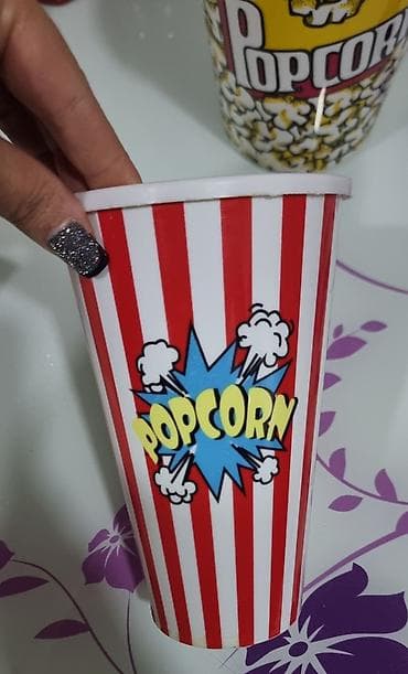 goyercin şekilleri: Popcorn stəkanı plastik - Material: sərt plastik - Dizayn — 1