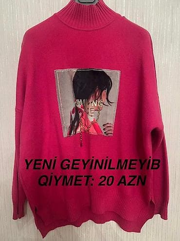 balıqcı geyimi: Qadın sviteri – tünd çəhrayı rəngdə, balıqçı yaxalı. Ön hissədə çaplı — 1
