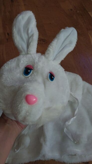 Uşaq üçün ağ dovşan kostyumu - Yumşaq plyuş parçadan hazırlanmış ağ