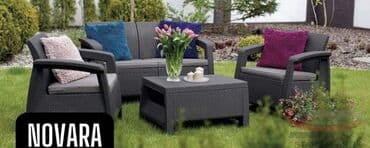 купить беседку на дачу: Yeni, Jurnal masası, 2 kreslo, Divan, Həsir toxunuşlu, Türkiyə — 2